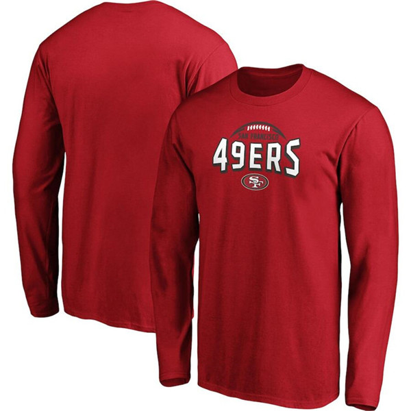 Men's San Francisco 49ers Red Clamp Down Long Sleeve T-Shirt